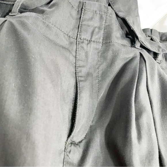 Gap Self Tie Belt Box Pleated Unlined Mini Skirt Side Pockets Size 2 Brown Gray - Picture 8 of 9